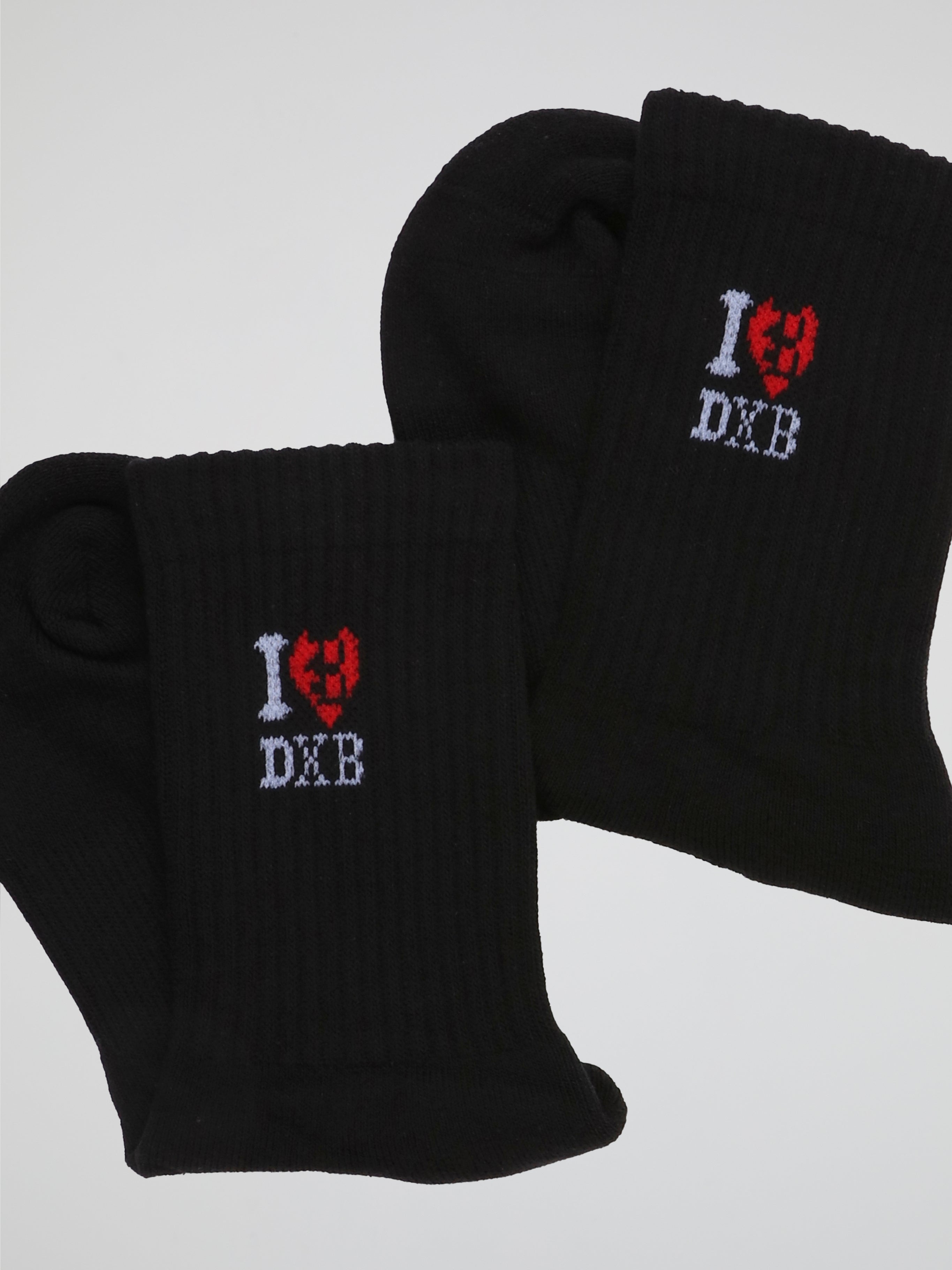 BHYPE SOCIETY - I LOXE DXB BLACK SOCKS