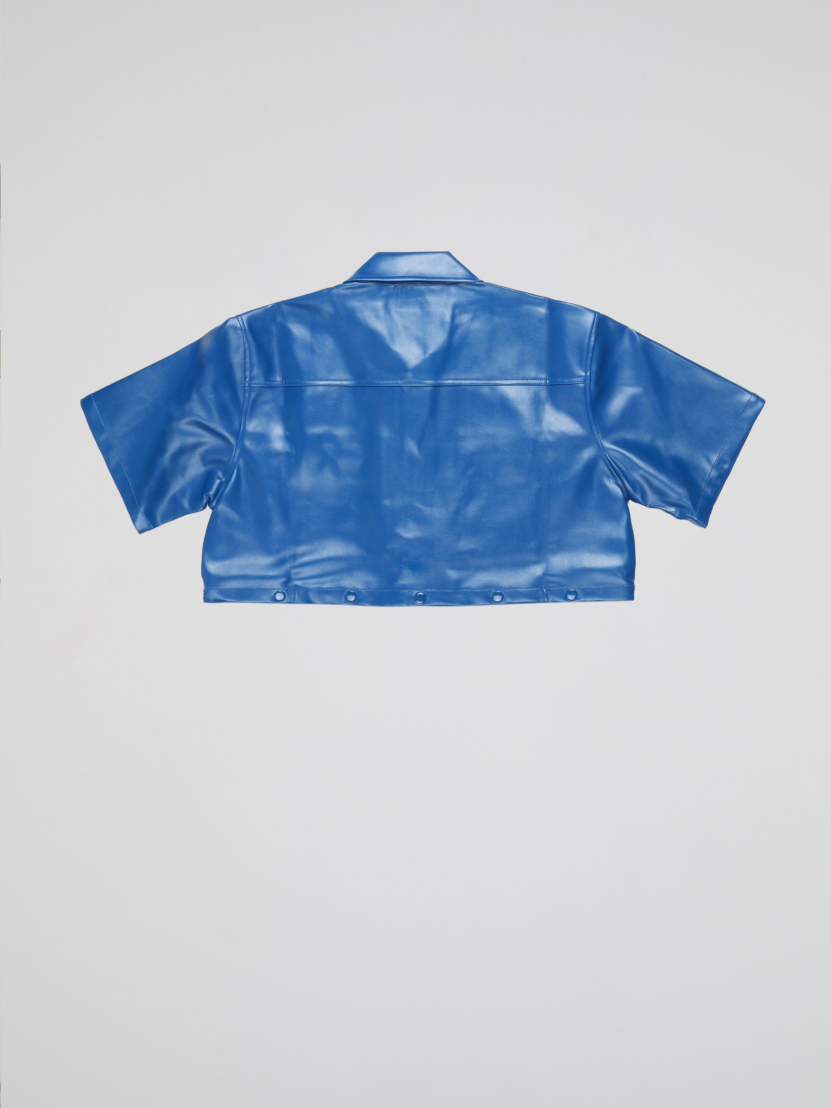 BHYPE ROYAL BLUE LEATHER DETACHABLE SHIRT