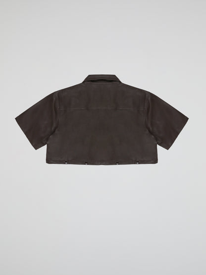 BHYPE DARK BROWN LEATHER DETACHABLE SHIRT