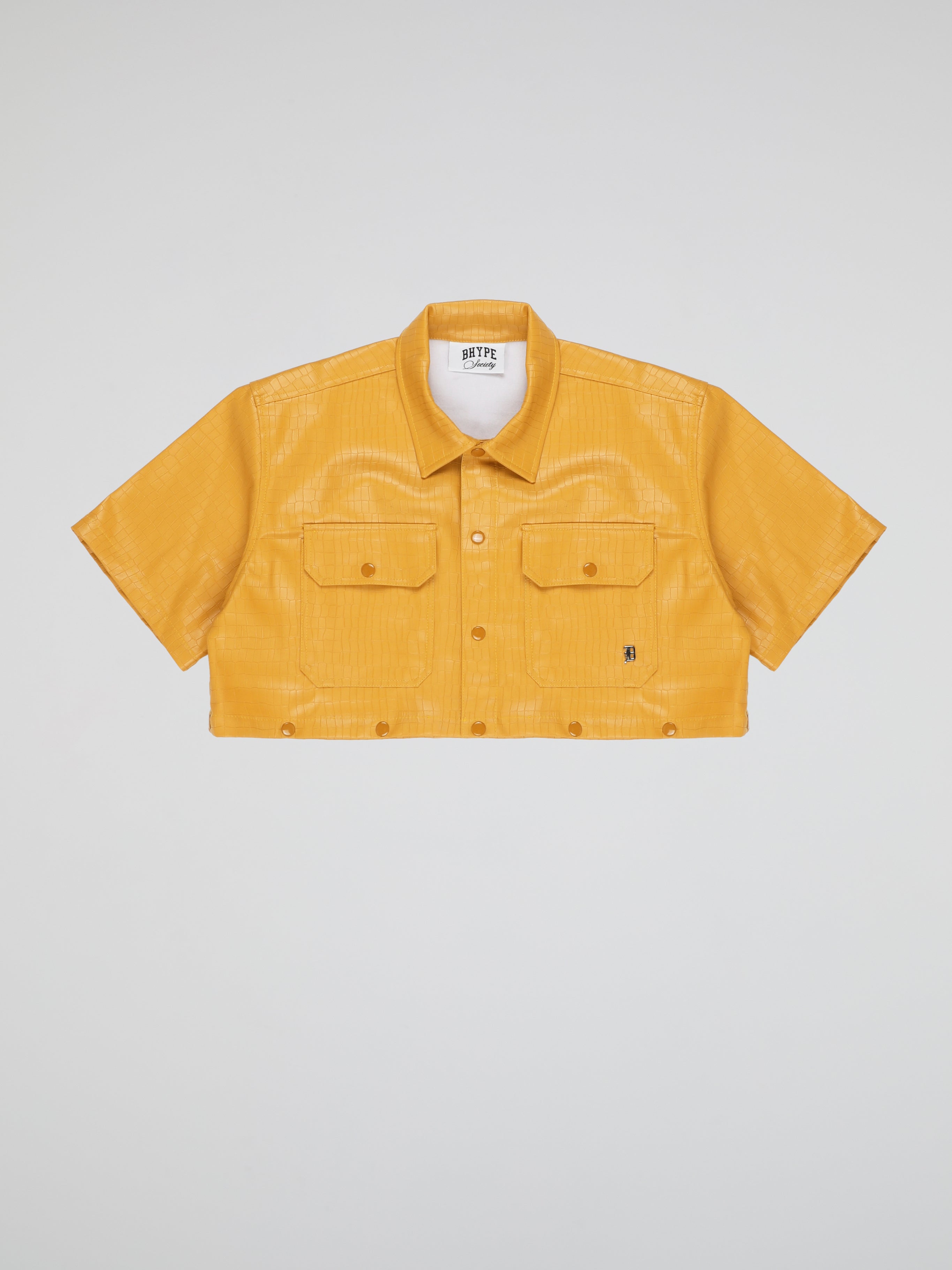 BHYPE YELLOW CROCO LEATHER DETACHABLE SHIRT