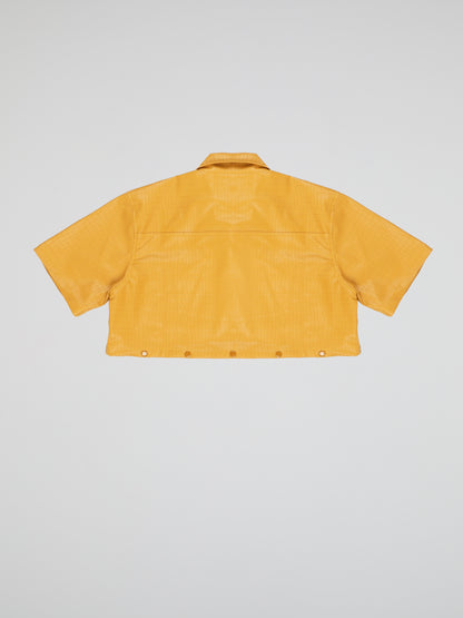 BHYPE YELLOW CROCO LEATHER DETACHABLE SHIRT