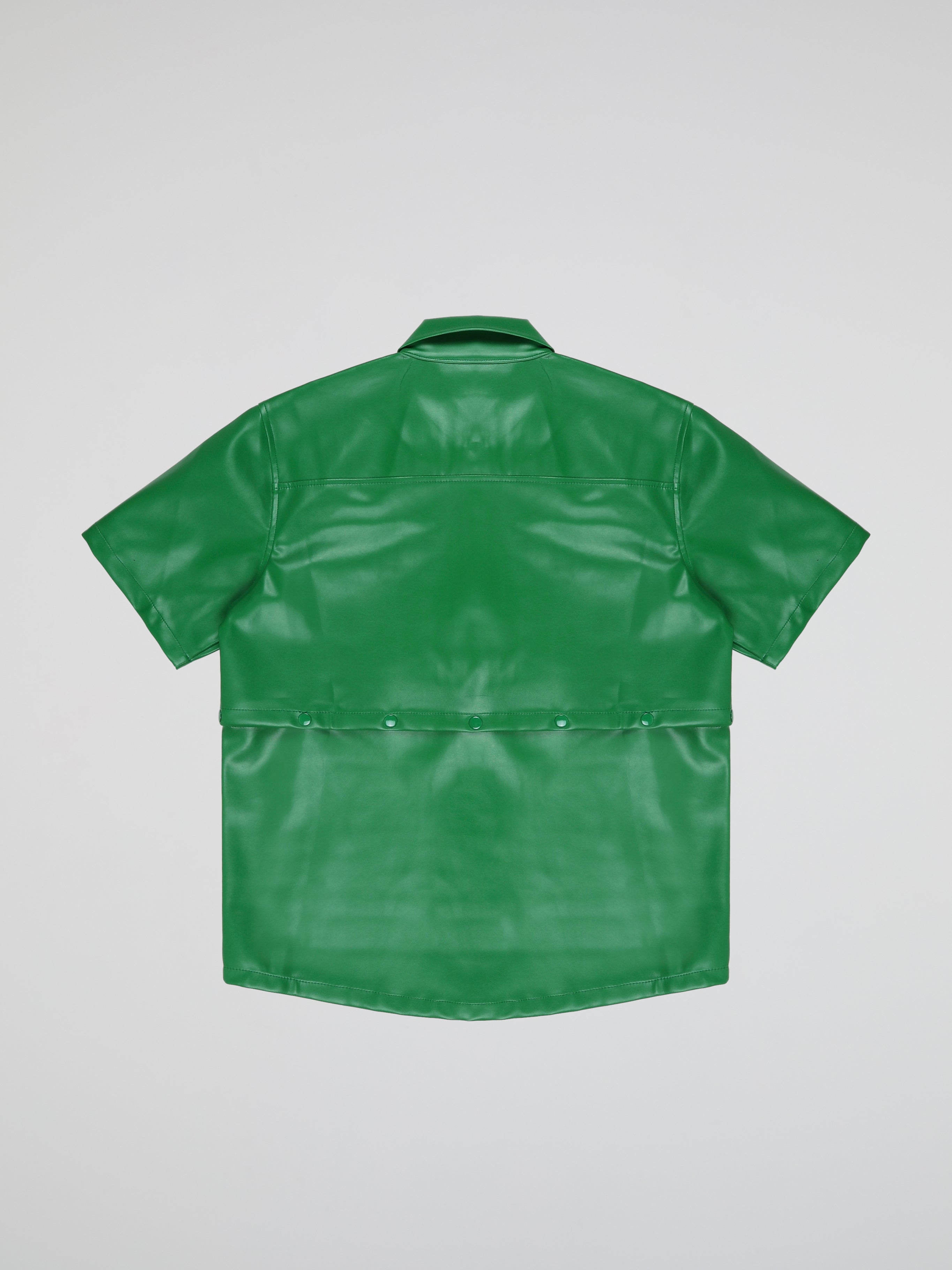 BHYPE GREEN LEATHER DETACHABLE SHIRT