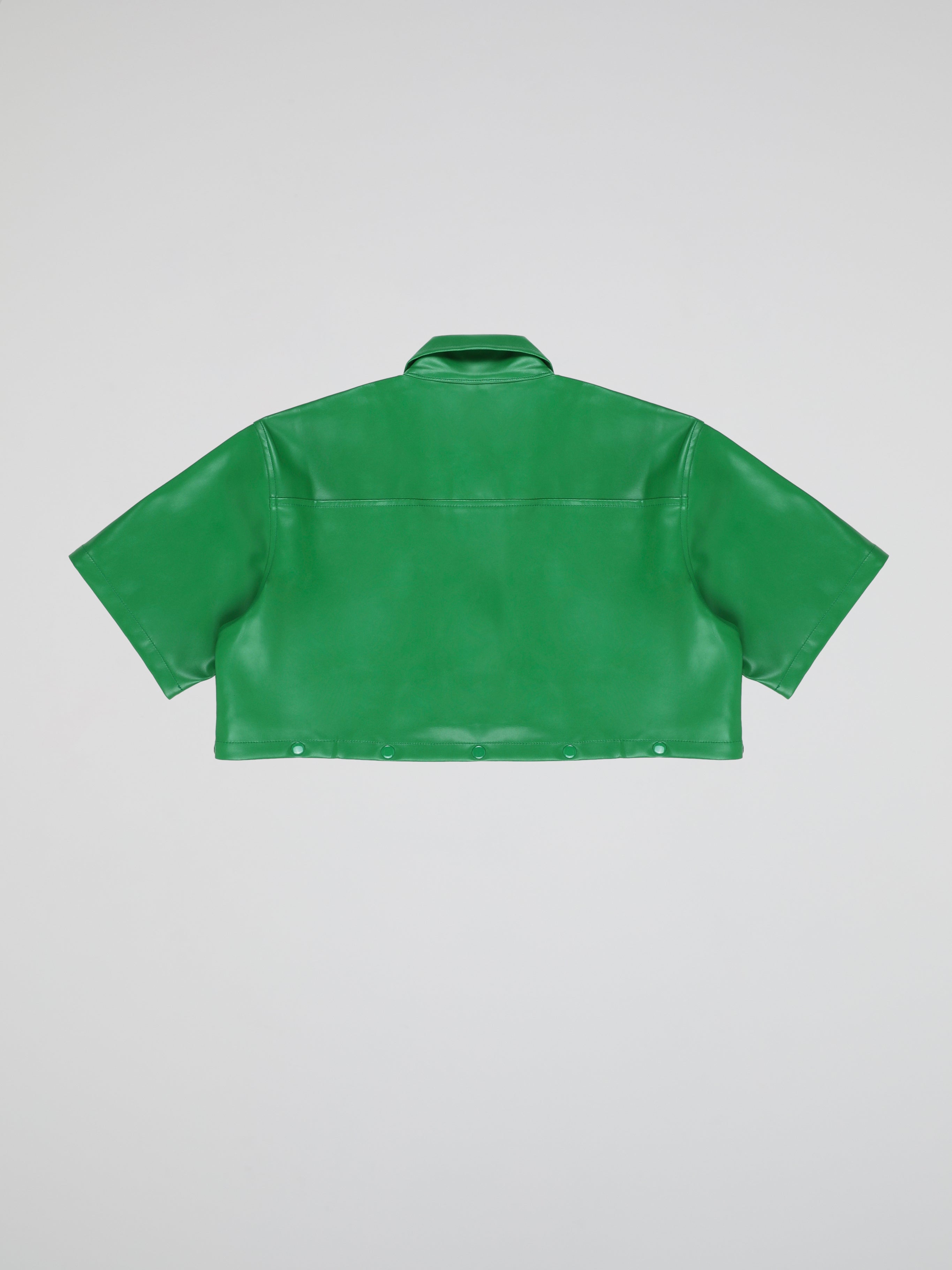 BHYPE GREEN LEATHER DETACHABLE SHIRT