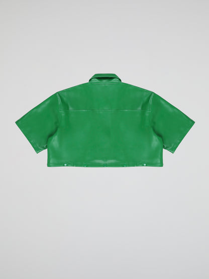 BHYPE GREEN LEATHER DETACHABLE SHIRT