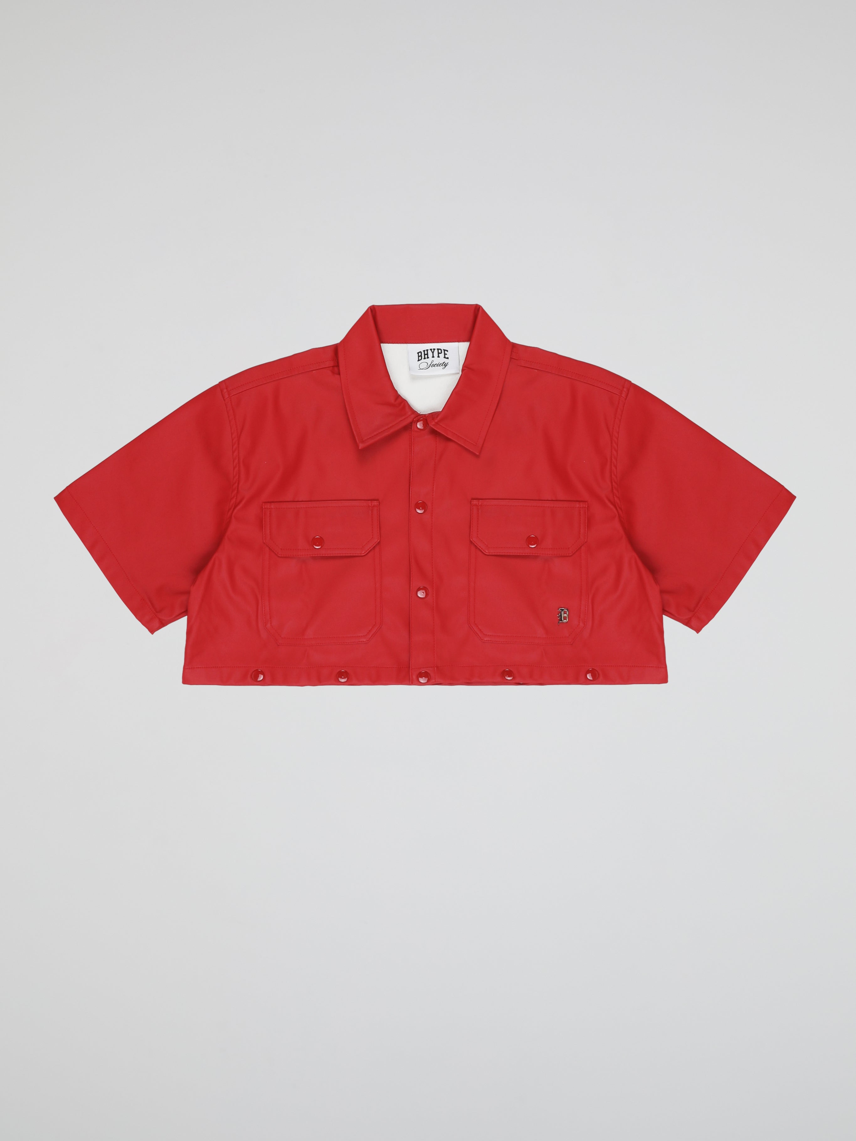 BHYPE RED LEATHER DETACHABLE SHIRT