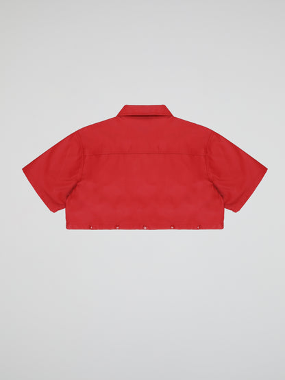 BHYPE RED LEATHER DETACHABLE SHIRT