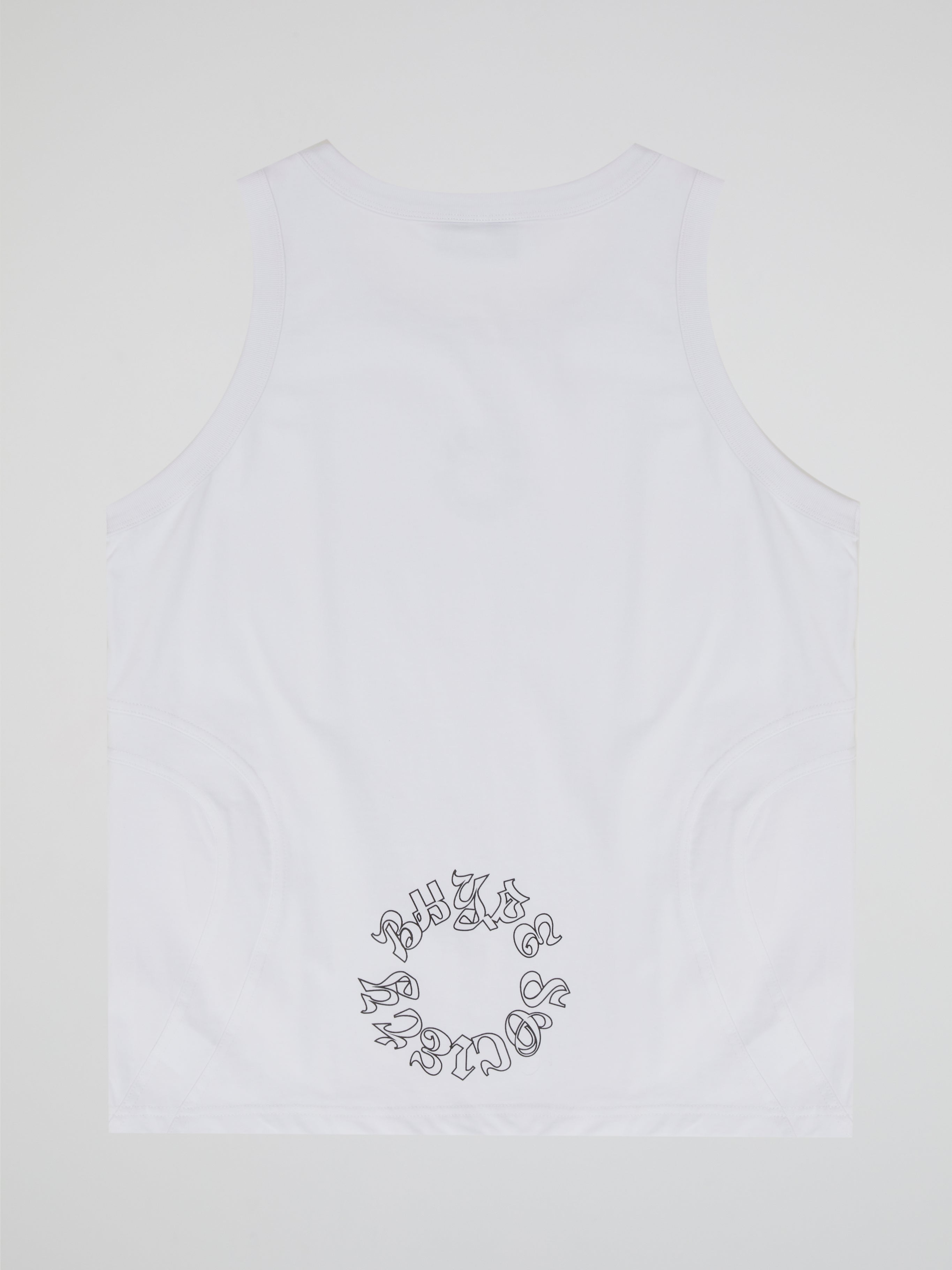 BHYPE SOCIETY WHITE TANK TOP CENTER REVERSE LOGO