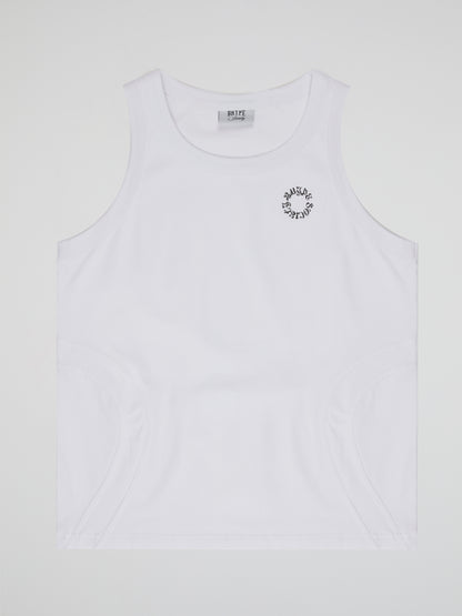 BHYPE SOCIETY WHITE TANK TOP LEFT CHEST REVERSE LOGO