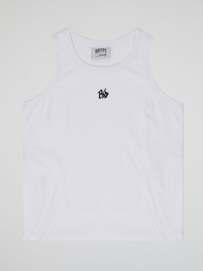 BHYPE SOCIETY WHITE TANK TOP - BHS BLACK LOGO