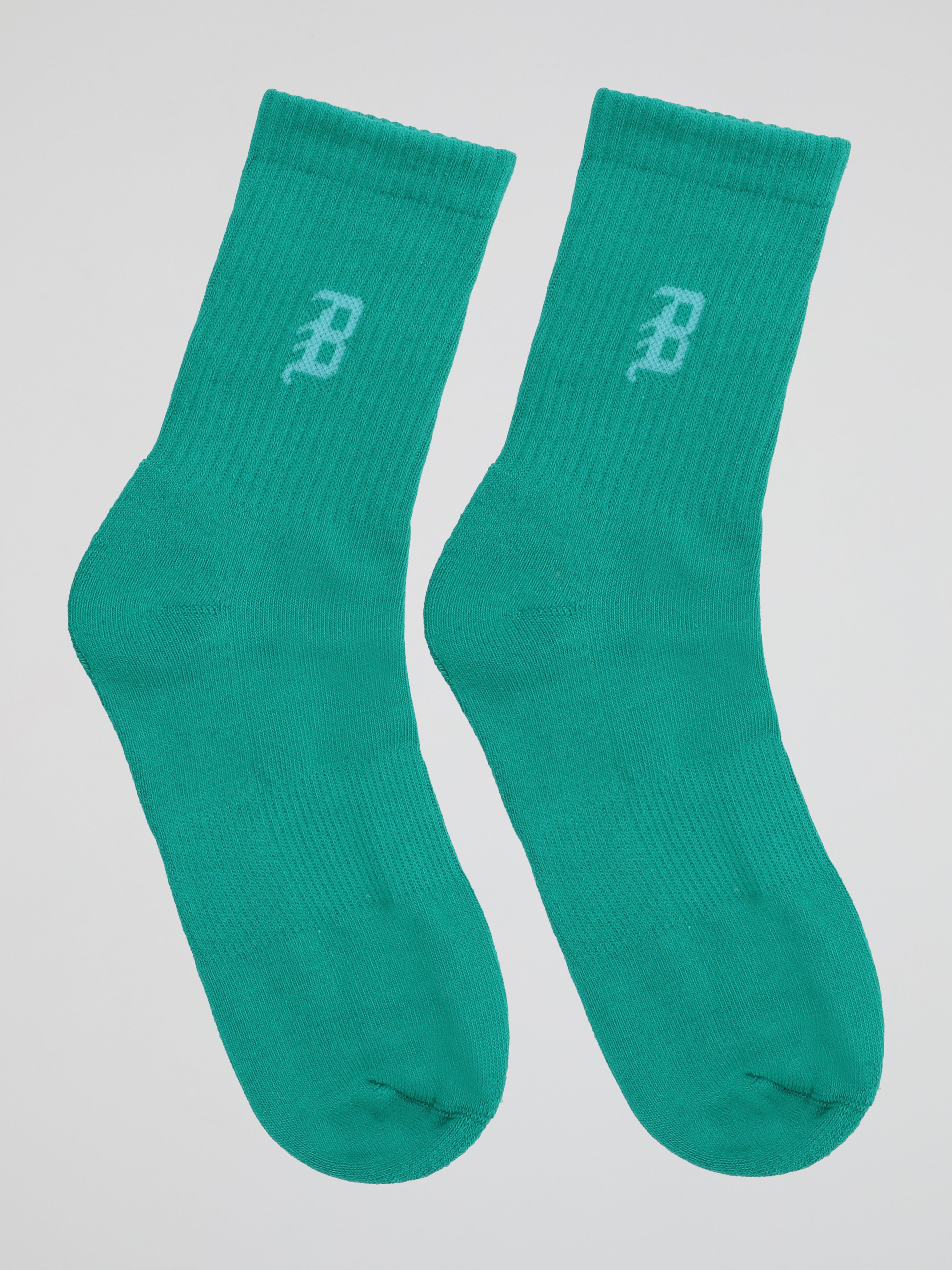 BHYPE SOCIETY - VARSITY LOGO GREEN SOCKS