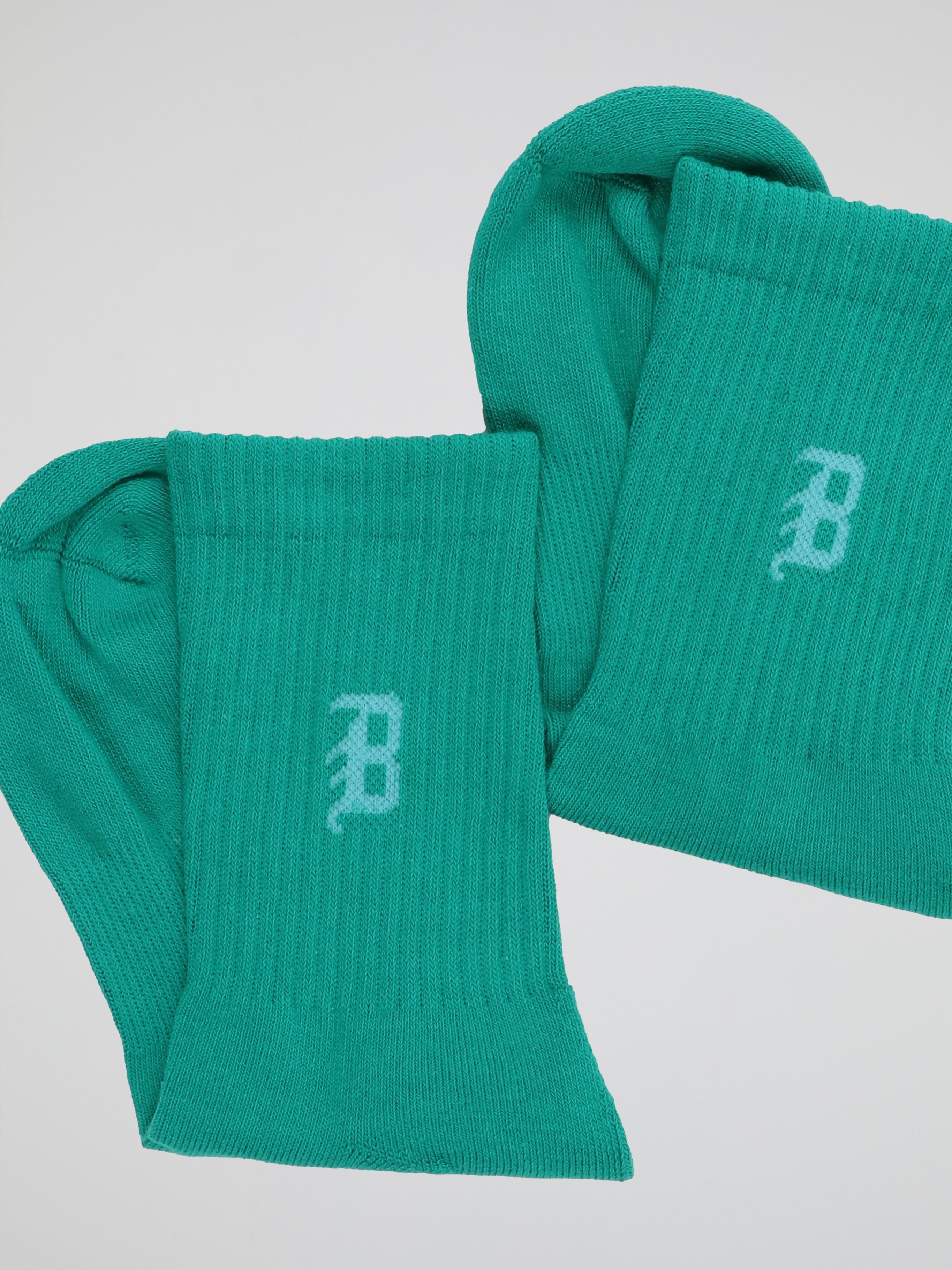 BHYPE SOCIETY - VARSITY LOGO GREEN SOCKS