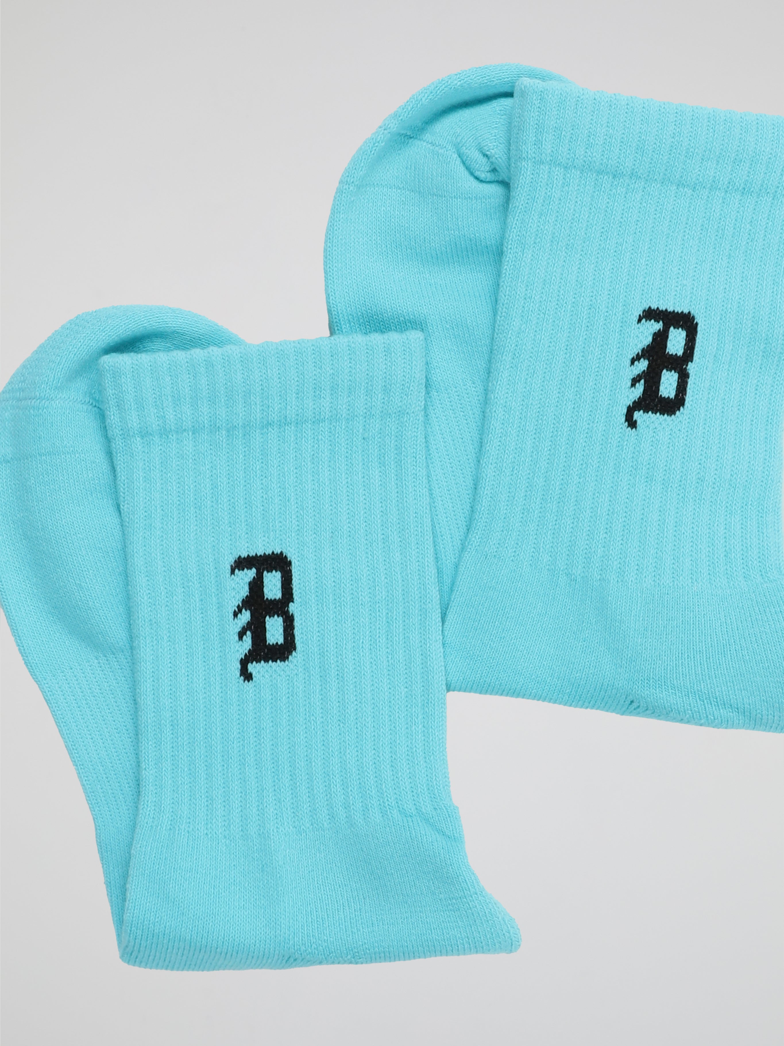 BHYPE SOCIETY - VARSITY LOGO NEON BLUE SOCKS