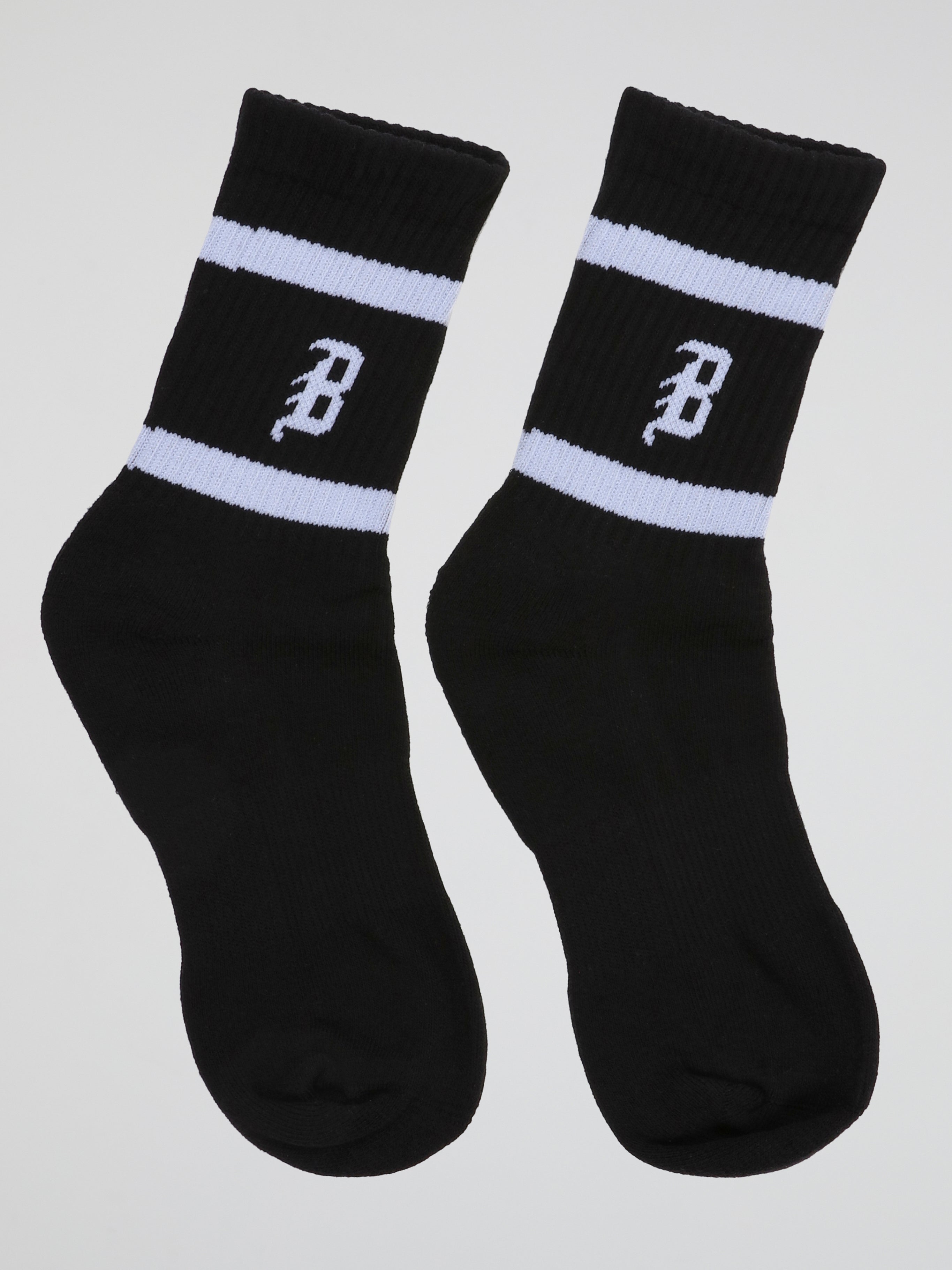 BHYPE SOCIETY - VARSITY SPORT BLACK SOCKS