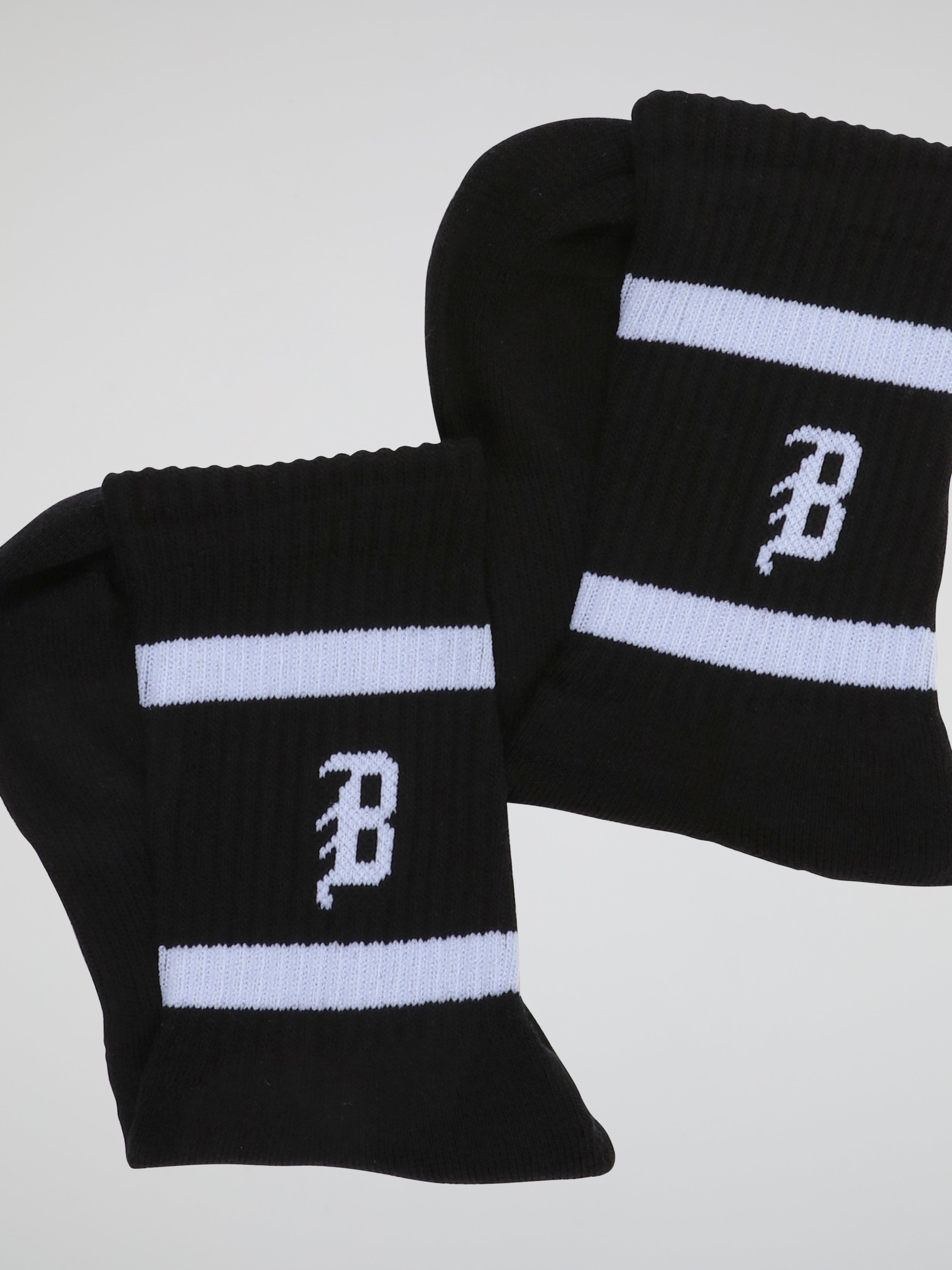 BHYPE SOCIETY - VARSITY SPORT BLACK SOCKS