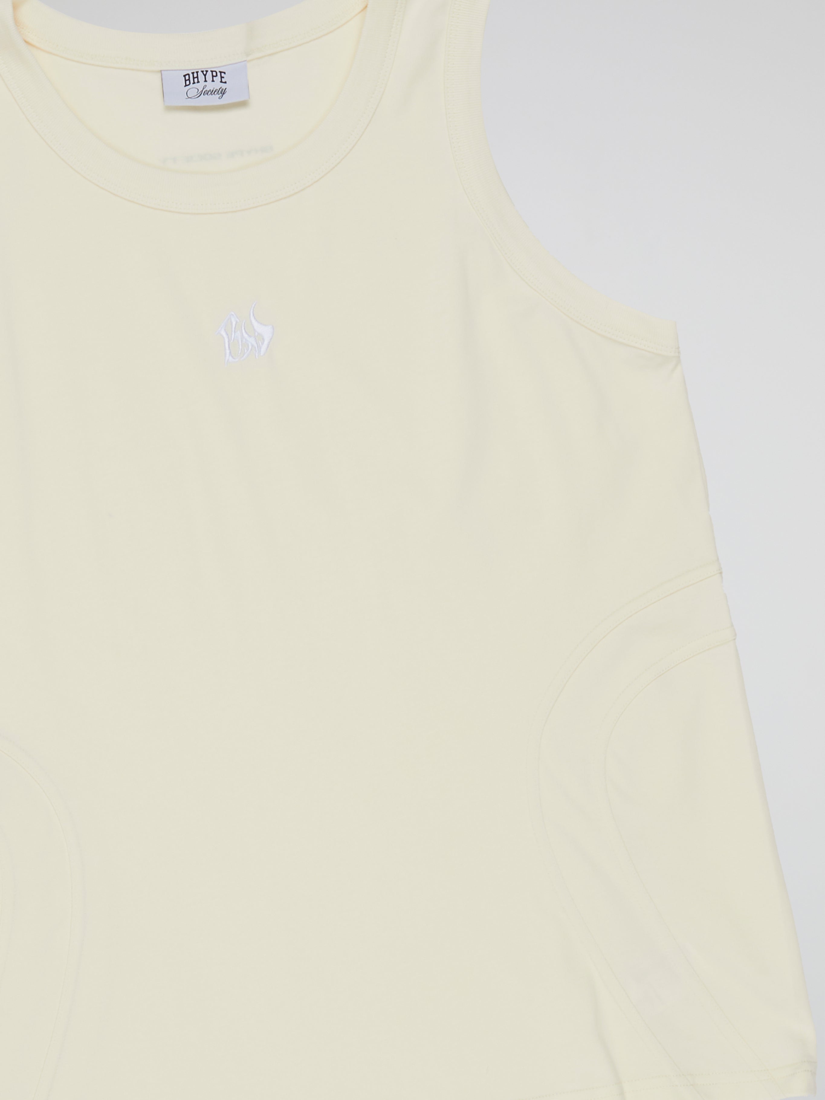 BHYPE SOCIETY CREAM TANK TOP - BHS WHITE LOGO