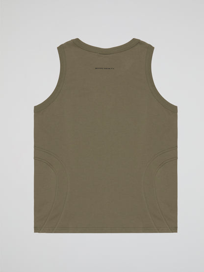 BHYPE SOCIETY KHAKI TANK TOP - BHS WHITE LOGO