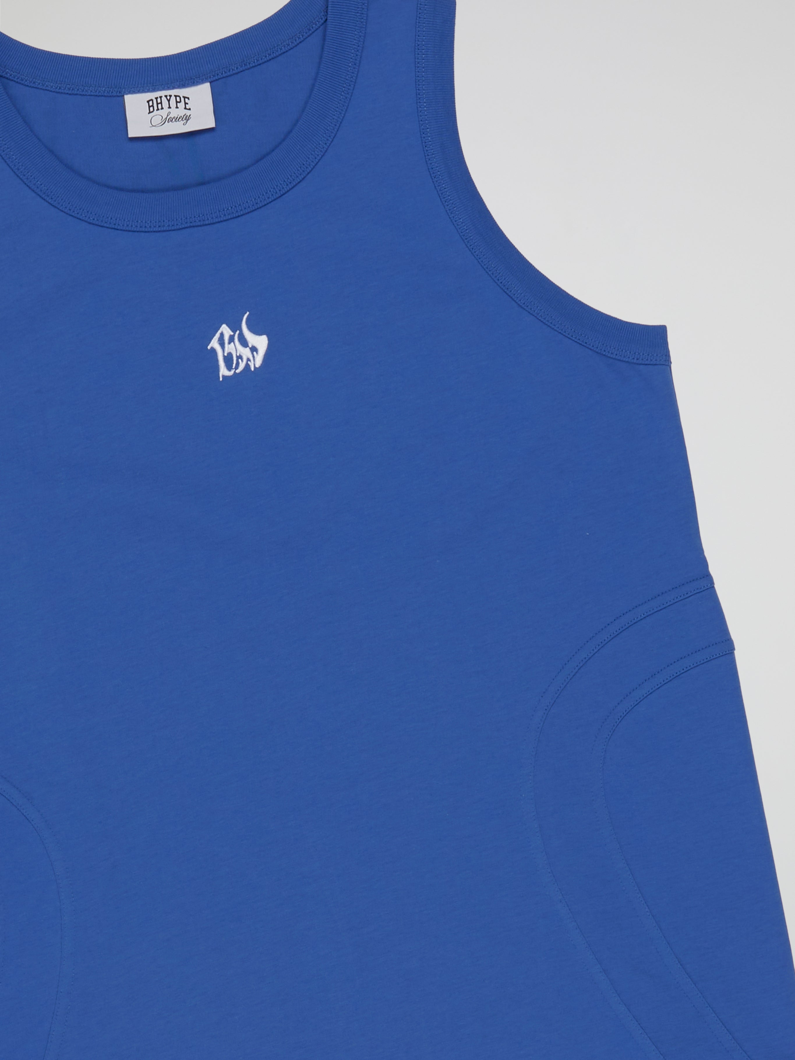 BHYPE SOCIETY ROYAL BLUE TANK TOP - BHS WHITE LOGO