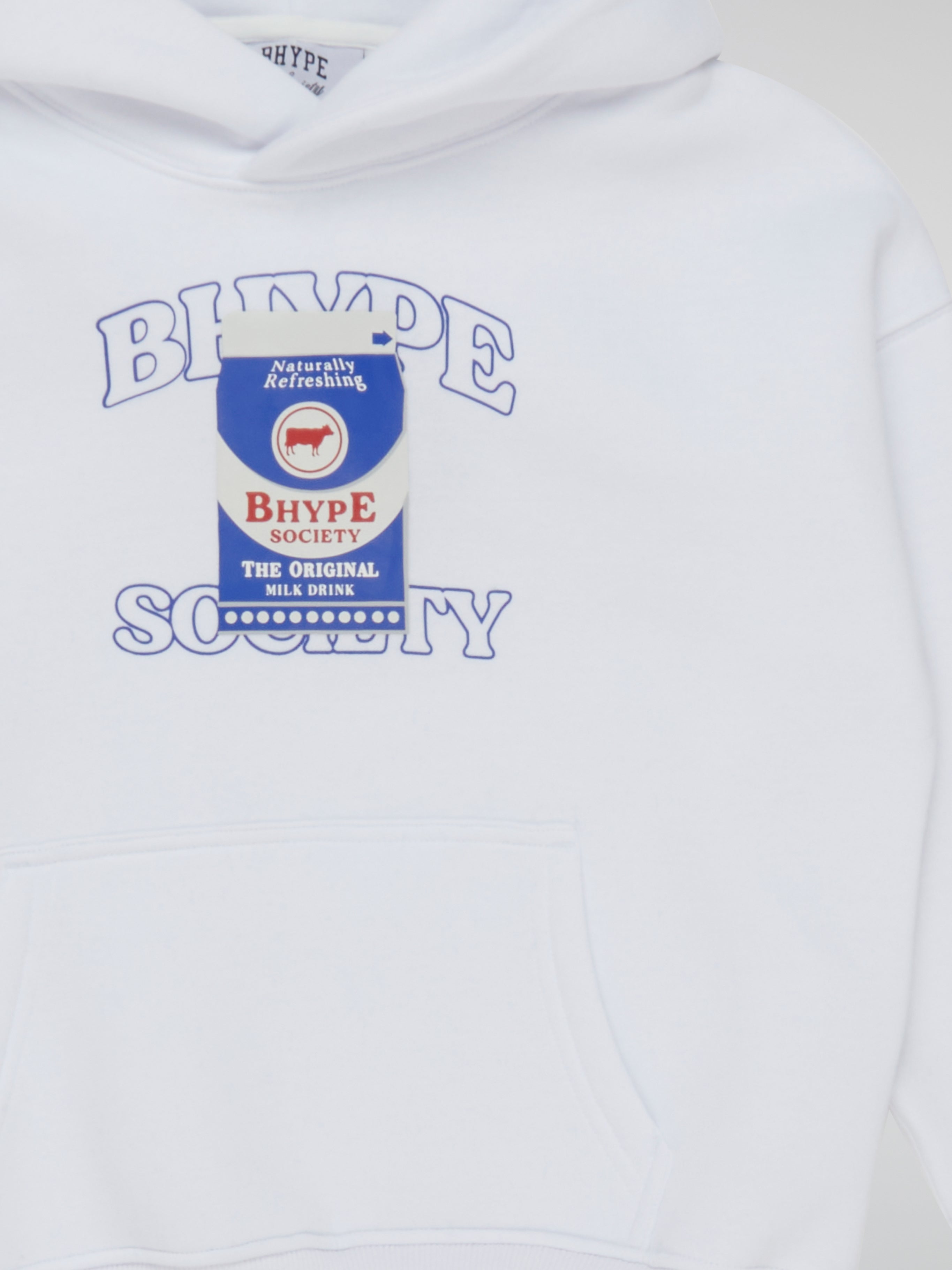 BHYPE SOCIETY WHITE MILK CARTON HOODIE - KIDS