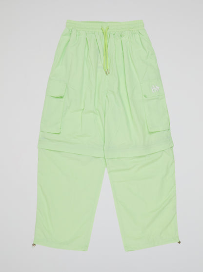 BHYPE LITE SUMMER CONVERTIBLE LIGHT GREEN TRACK PANTS