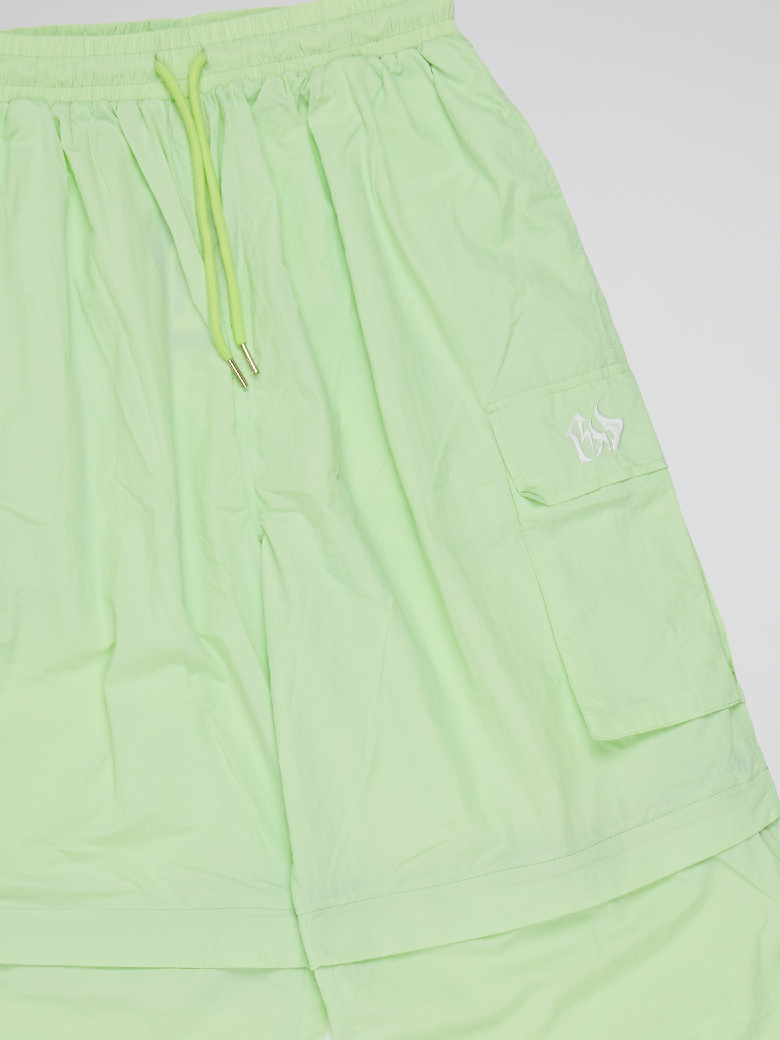 BHYPE LITE SUMMER CONVERTIBLE LIGHT GREEN TRACK PANTS