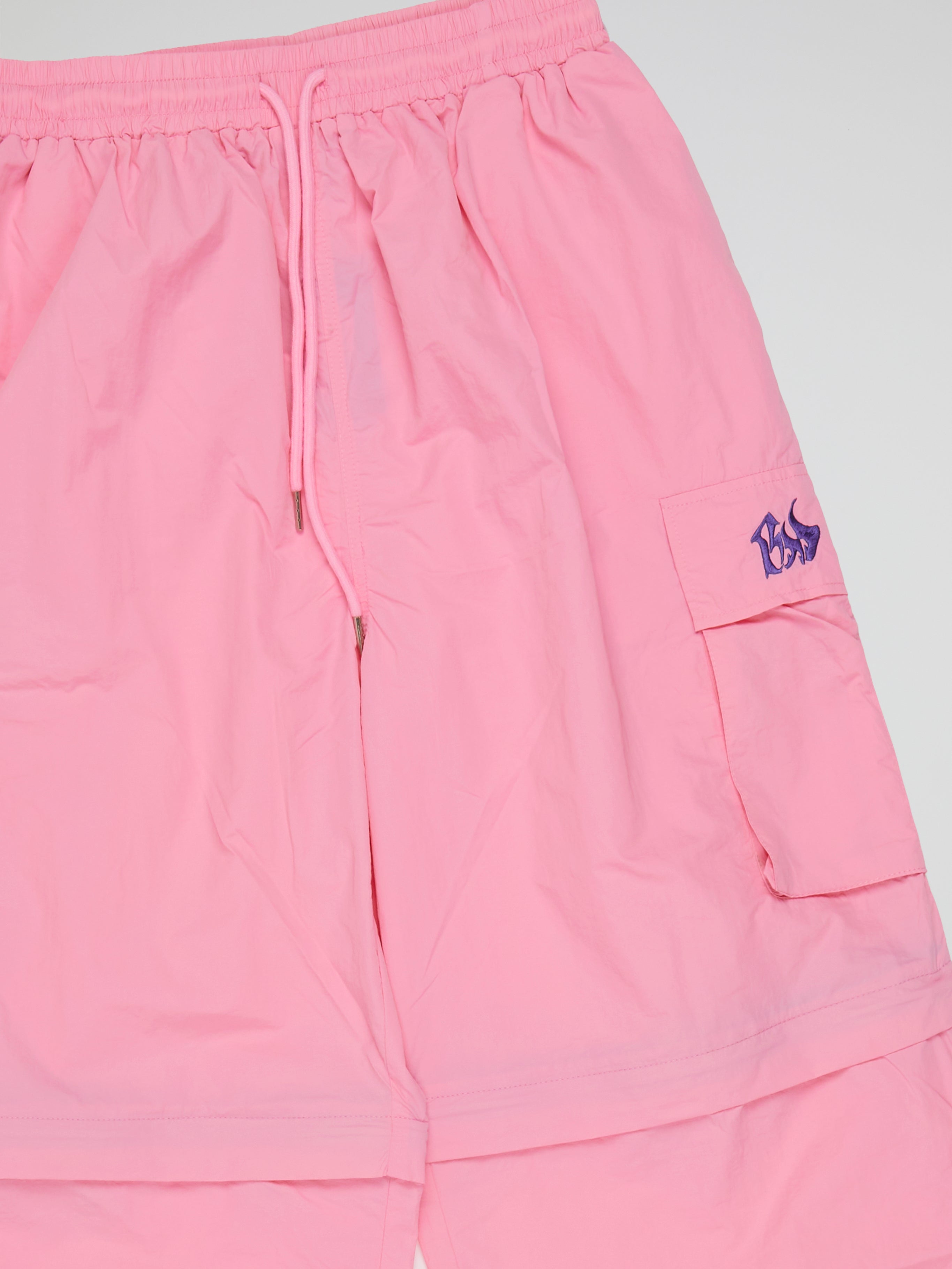 BHYPE LITE SUMMER CONVERTIBLE PINK TRACK PANTS