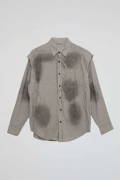 DUMIST KOREA GREY SHIRT WITH PAINT TASKS