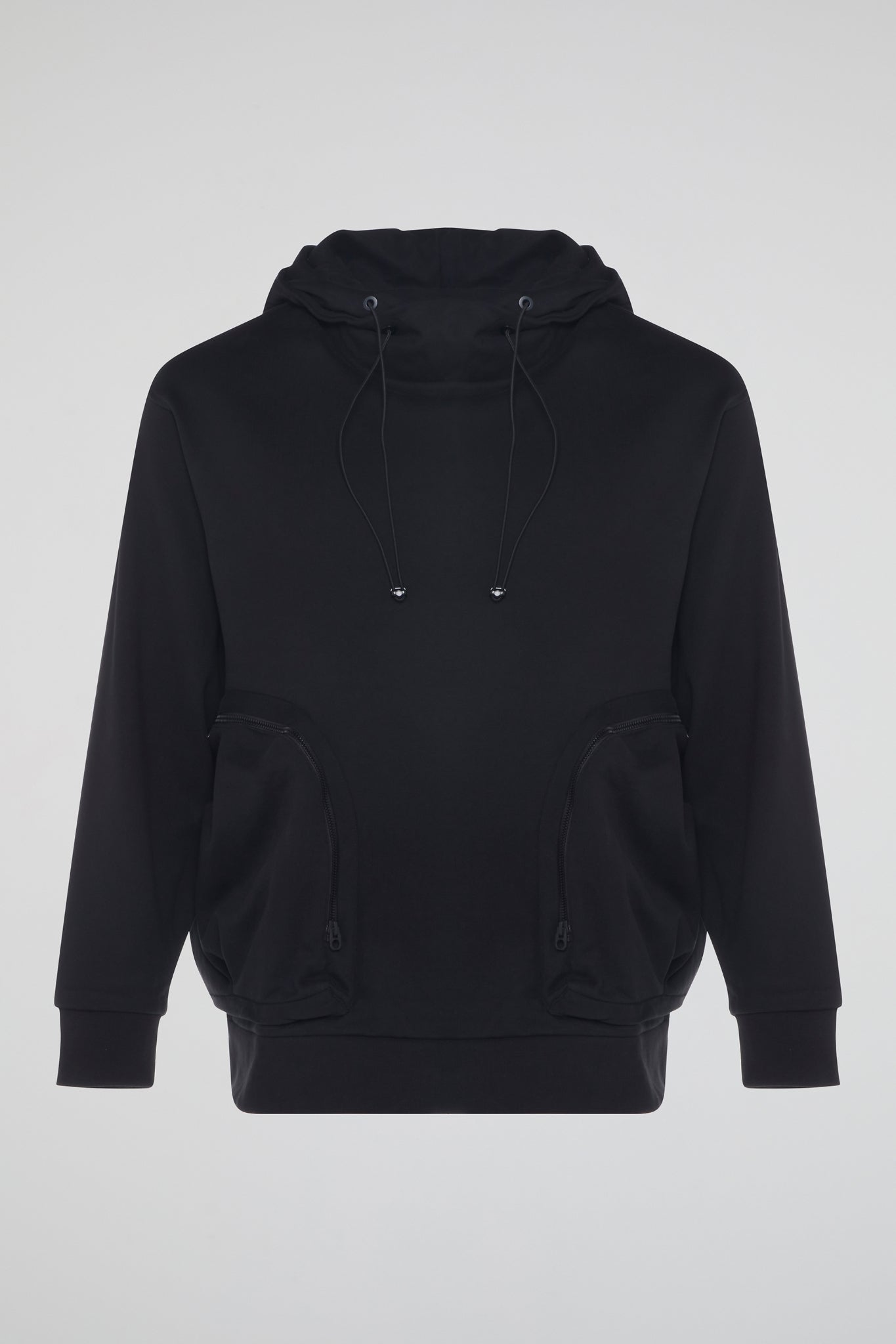 DUMIST KOREA BLACK HOODIE WITH LARGE SIDE POCKETS