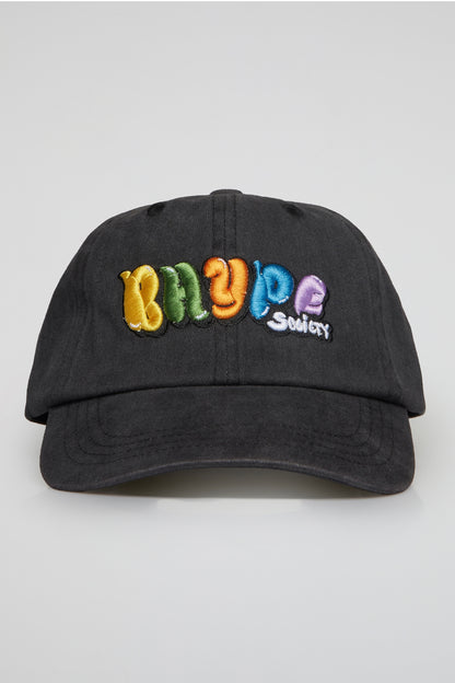 BHS RAINBOW GRAFFITI LOGO STONE WASH HAT