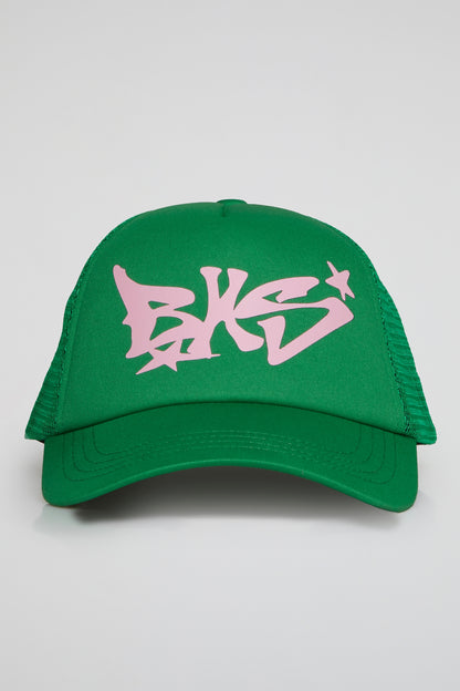 BHS ROCK STAR LOGO GREEN TRUCKER HAT