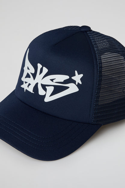 BHS ROCK STAR LOGO NAVY BLUE TRUCKER HAT