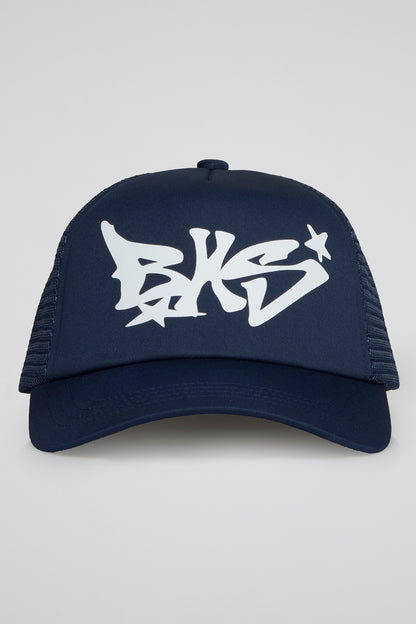 BHS ROCK STAR LOGO NAVY BLUE TRUCKER HAT