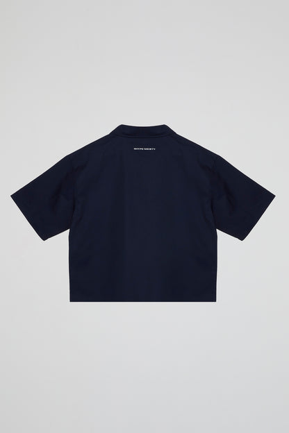 BHS ANYTIME CROPPED NAVY BLUE SHIRT