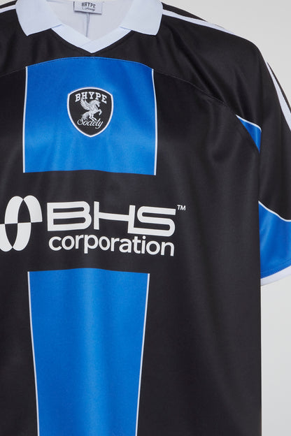 BHS CORPORATION BLACK & BLUE CROPPED SOCCER JERSEY