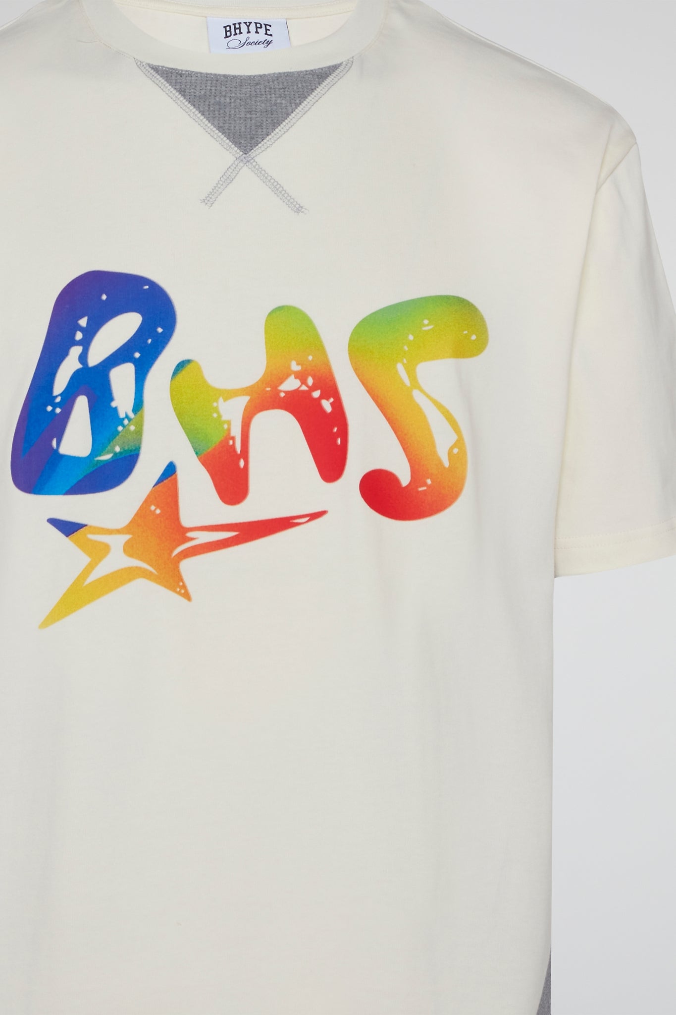 BHYPE SOCIETY - BHS RAINBOW STAR CREME TSHIRT