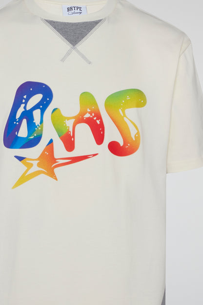 BHYPE SOCIETY - BHS RAINBOW STAR CREME TSHIRT