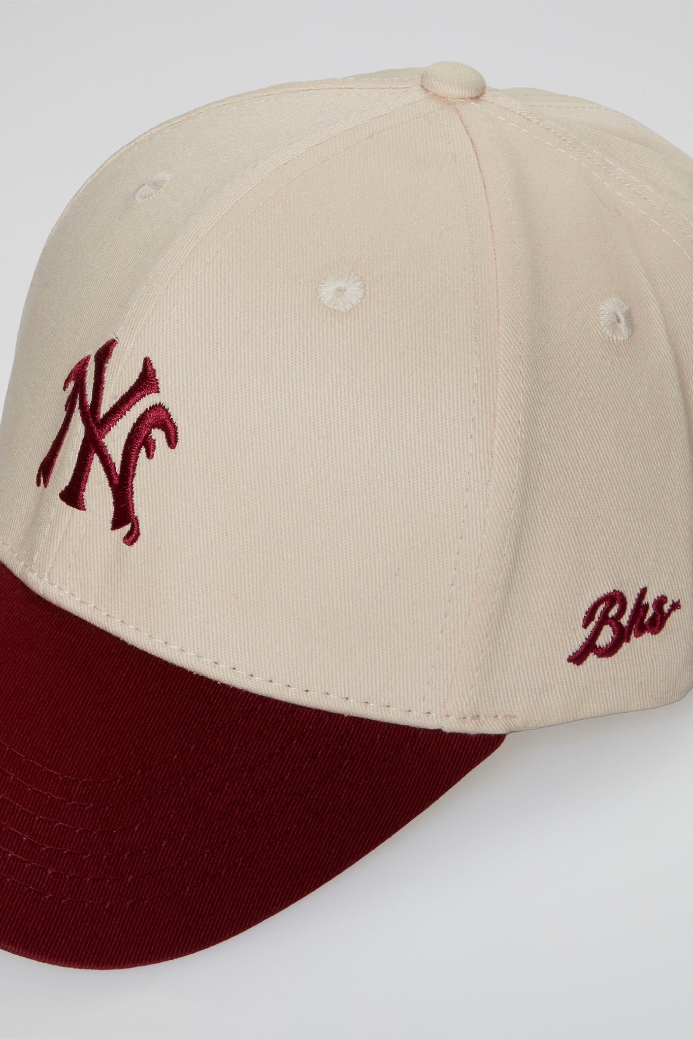 BHYPE HAT NY BEIGE BURGUNDY VISOR