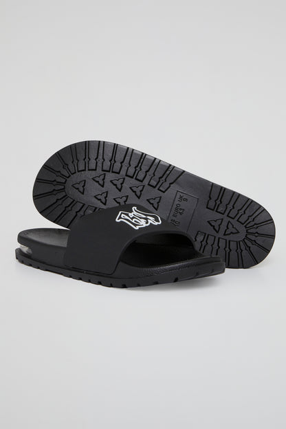 BHYPE SOCIETY - BLACK BHS AIR BUBBLE SOLE SLIPPERS