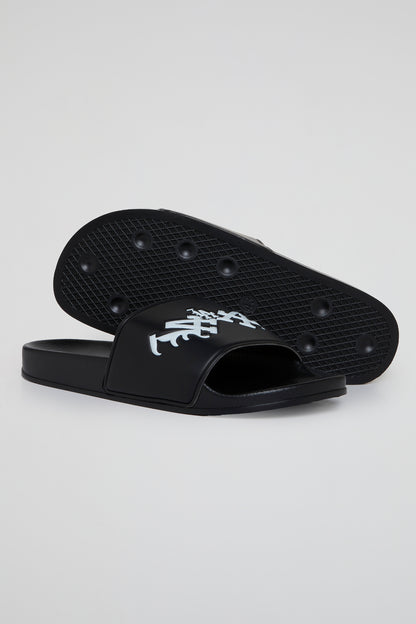 BHYPE SOCIETY - BHS L.A LOGOS BLACK SANDALS