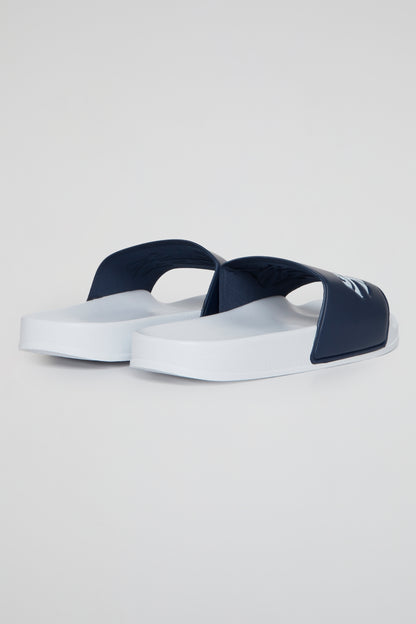 BHYPE SOCIETY - BHS NY LOGOS WHITE & NAVY BLUE SANDALS