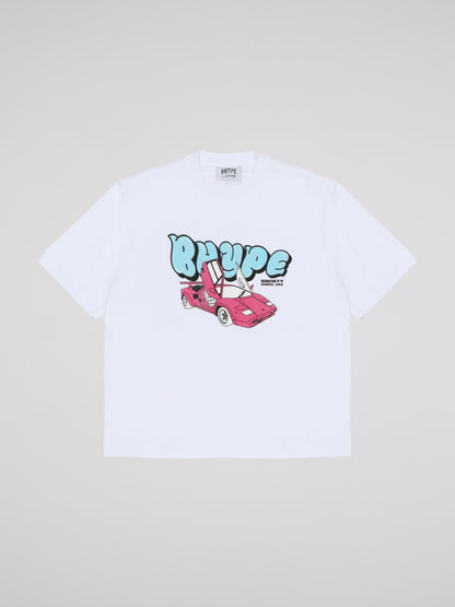 BHYPE SPORTS CAR BUBBLE WHITE TSHIRT