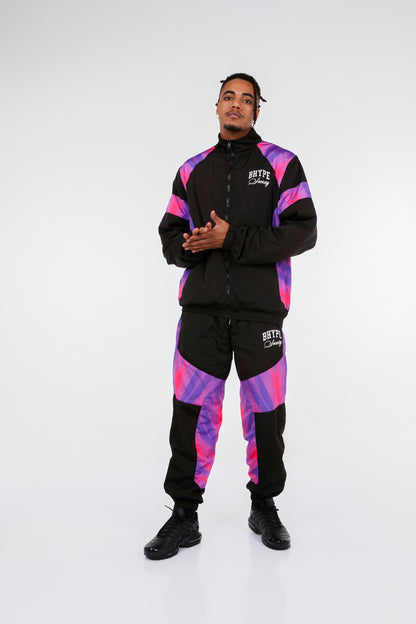 BHYPE SOCIETY BLACK & NEON PINK SPORT TRACKSUIT