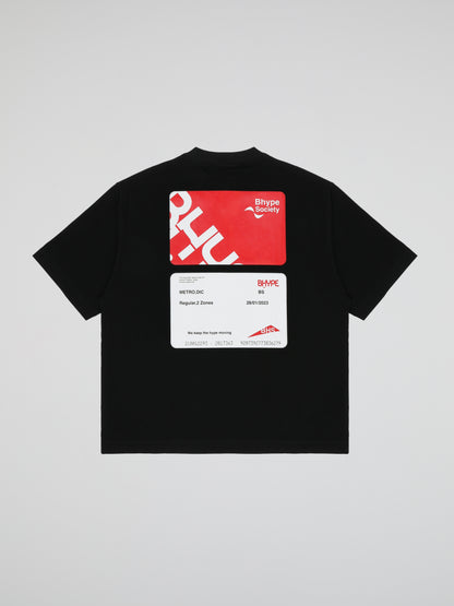 BHYPE SOCIETY METRO CARD BLACK TSHIRT