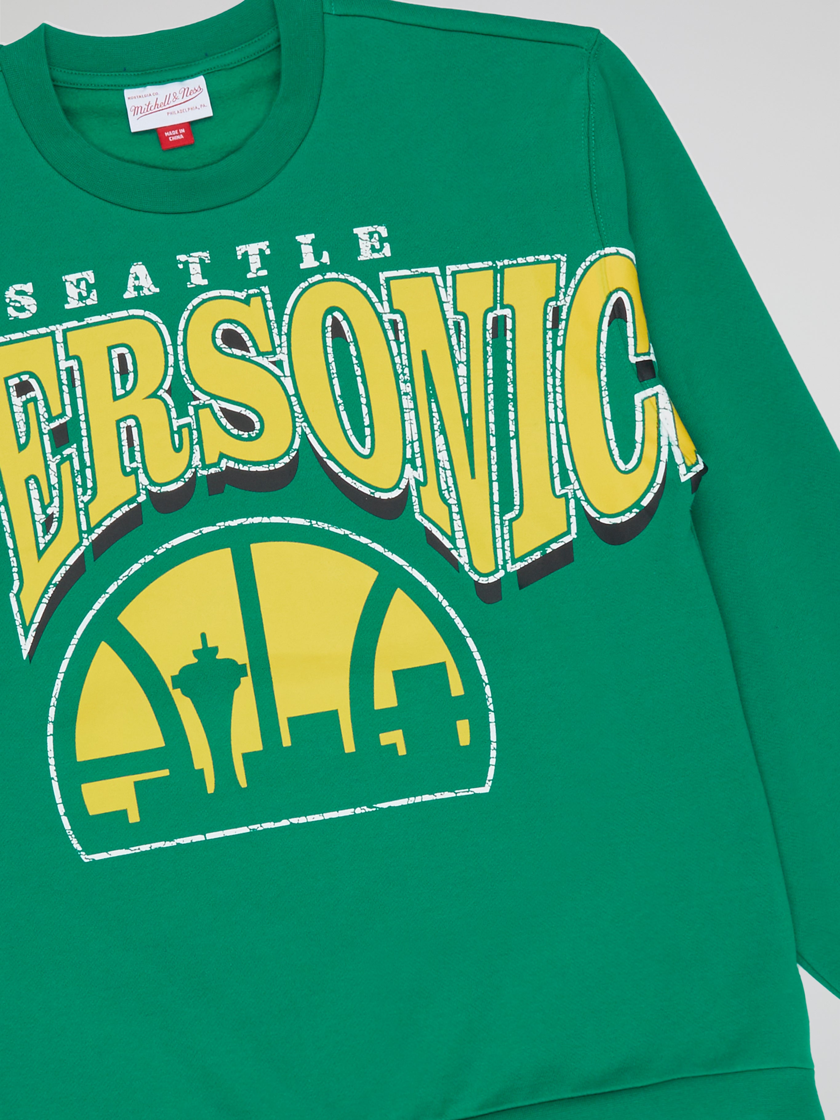 Mitchell & Ness Fashion Fleece Crew Seattle Supersonics