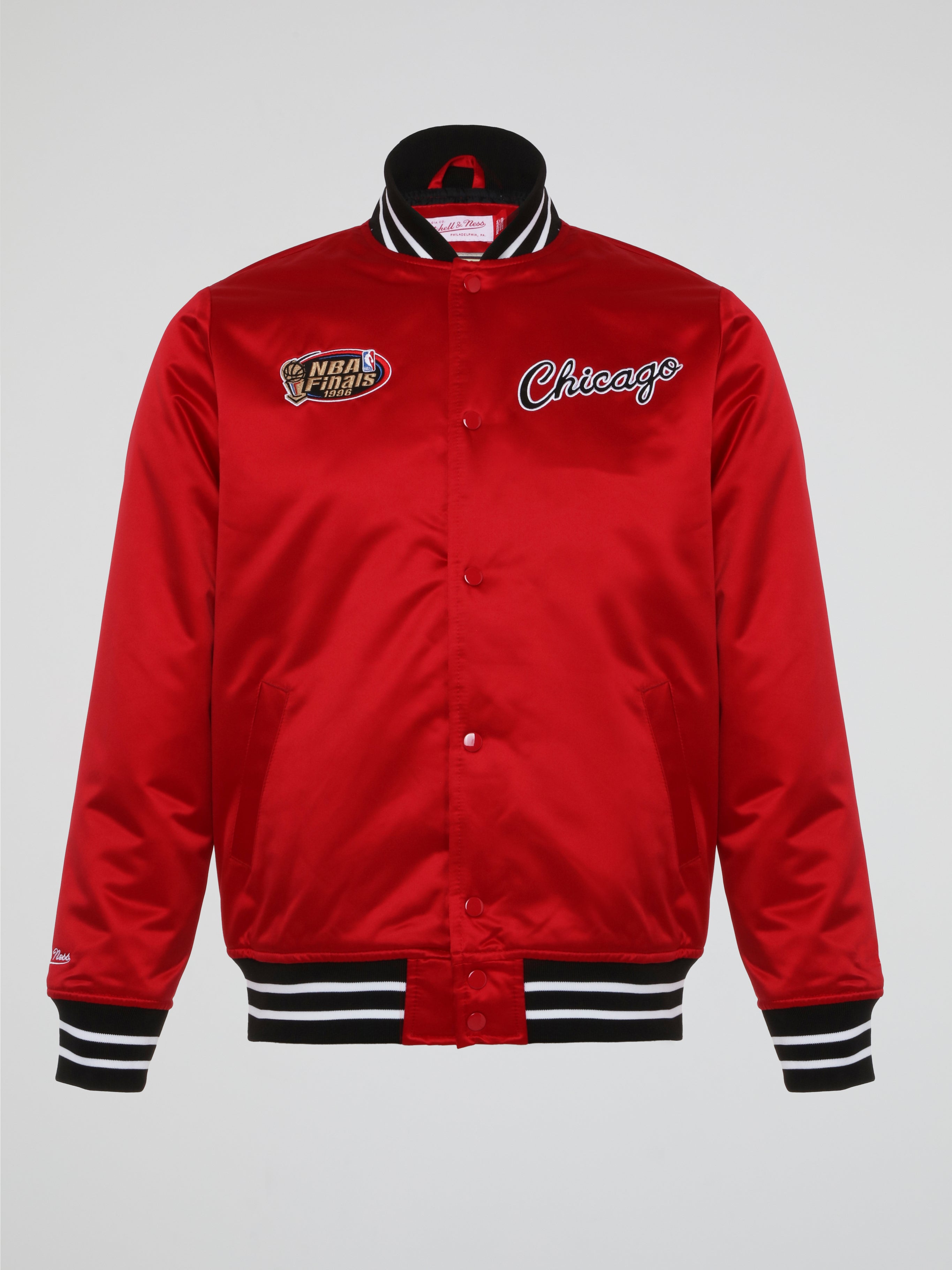 Mitchell & Ness Authentic Beige Heavyweight Satin Jacket Chicago Bulls – NBA FINALS 1996