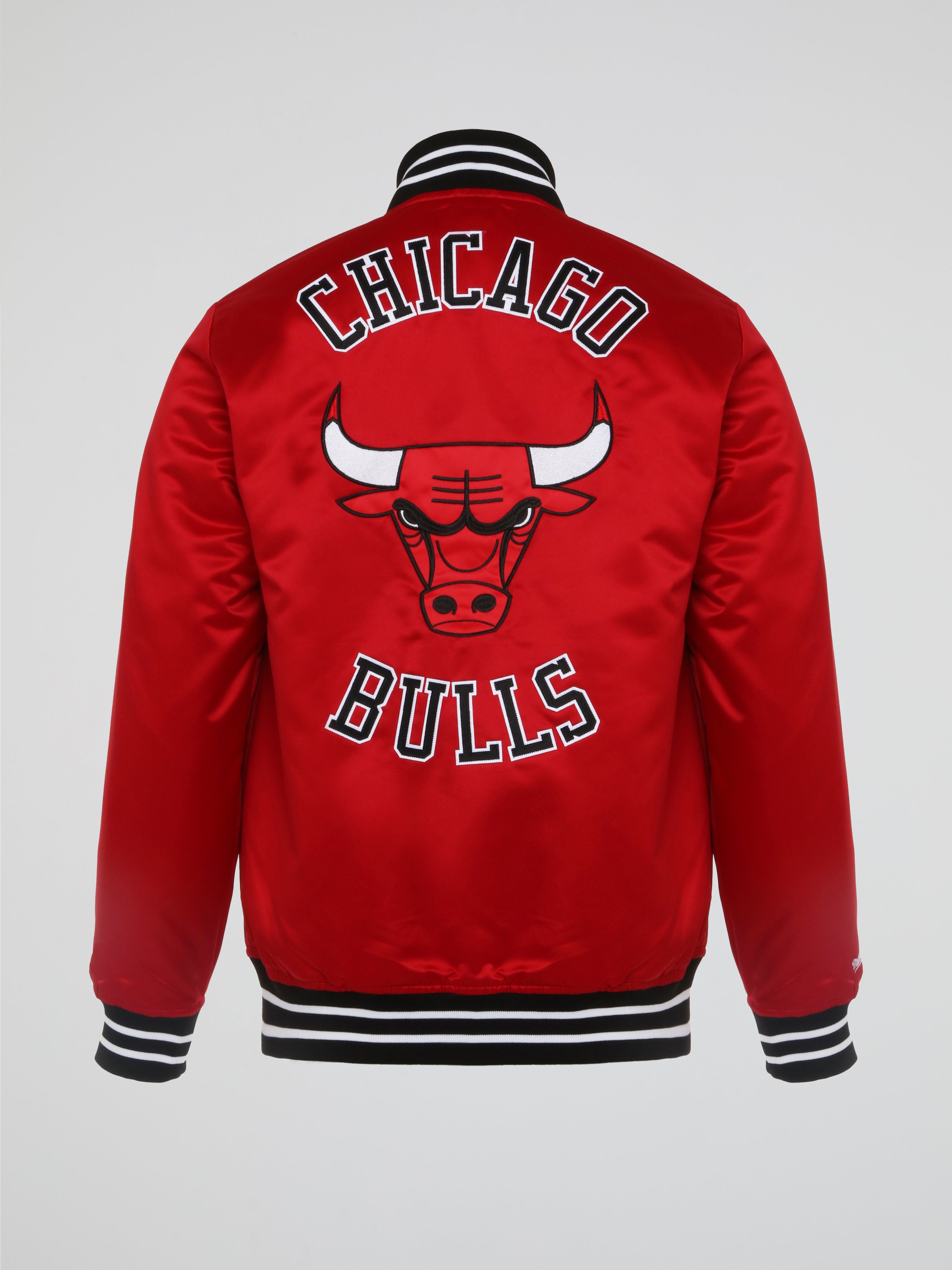 Mitchell & Ness Authentic Beige Heavyweight Satin Jacket Chicago Bulls – NBA FINALS 1996