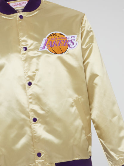 Mitchell & Ness Lightweight Satin Jacket Los Angeles Lakers – Light Gold