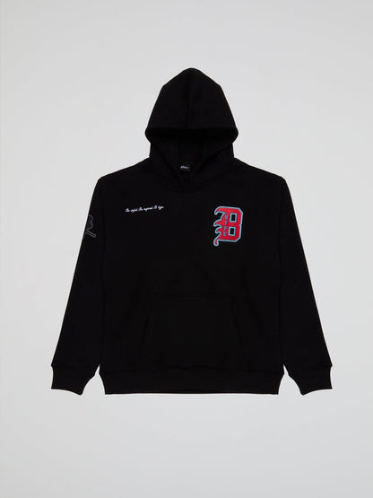 BHYPE BLACK HOODIE VARSITY COLLECTION - B-Hype Society