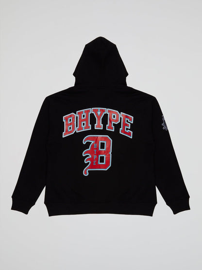 BHYPE BLACK HOODIE VARSITY COLLECTION - B-Hype Society