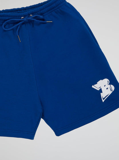 BHYPE LOGO ESSENTIALS BLUE SHORTS - B-Hype Society