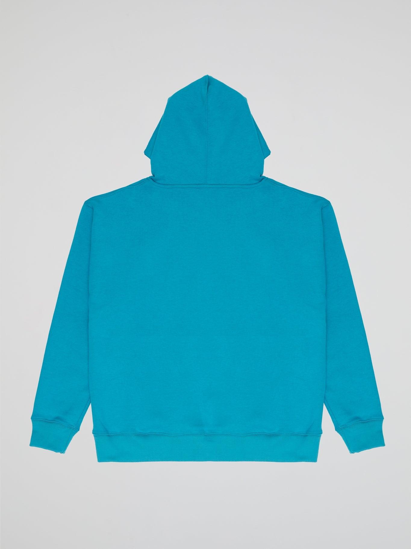 BHYPE LOGO ESSENTIALS TURQUOISE BLUE HOODIE - B-Hype Society